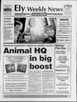 cover page of Ely Weekly News published on August 19, 1999