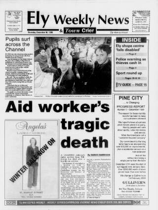 cover page of Ely Weekly News published on December 16, 1999