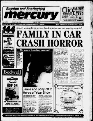 cover page of Royston and Buntingford Mercury published on May 29, 1998
