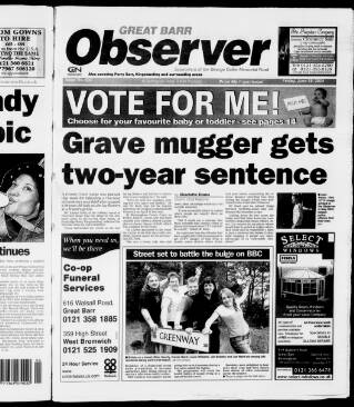 cover page of Great Barr Observer published on June 18, 2004