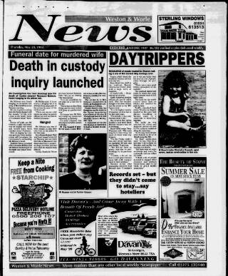 cover page of Weston & Worle News published on May 28, 1998