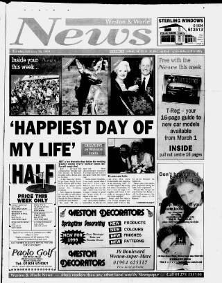 cover page of Weston & Worle News published on February 18, 1999