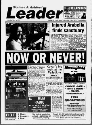 cover page of Staines Leader published on May 2, 1996