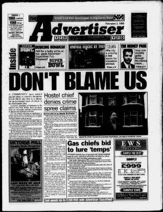 cover page of Potteries Advertiser published on February 2, 1995