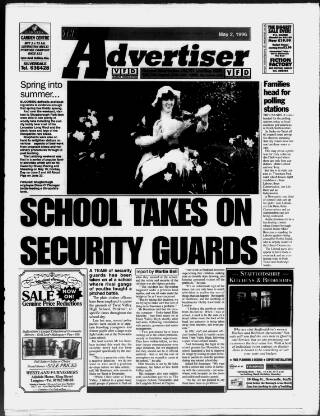 cover page of Potteries Advertiser published on May 2, 1996