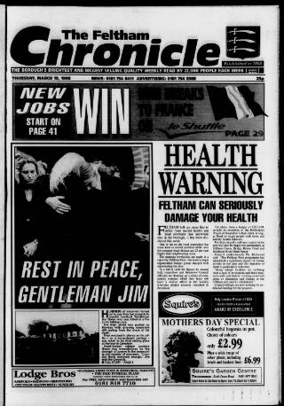 cover page of Feltham Chronicle published on March 19, 1998