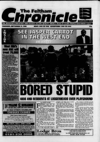 cover page of Feltham Chronicle published on September 17, 1998