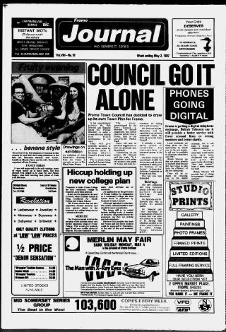 cover page of Frome Journal published on May 2, 1987