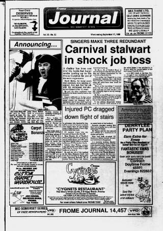cover page of Frome Journal published on September 17, 1988