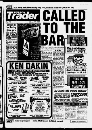 cover page of Burton Trader published on March 19, 1986