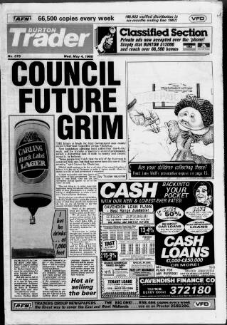 cover page of Burton Trader published on May 4, 1988