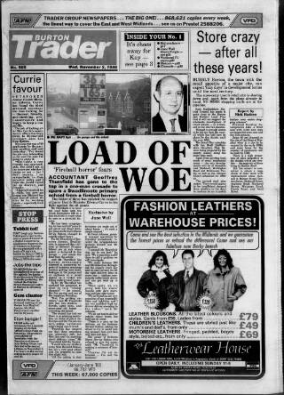 cover page of Burton Trader published on November 2, 1988