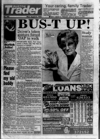 cover page of Burton Trader published on August 2, 1989