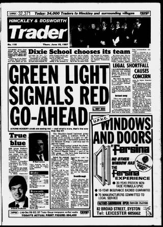 cover page of Hinckley Herald & Journal published on June 18, 1987