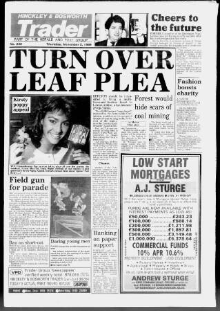 cover page of Hinckley Herald & Journal published on November 2, 1989