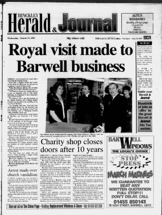 cover page of Hinckley Herald & Journal published on March 19, 1997