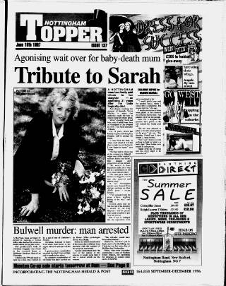 cover page of Nottingham & Long Eaton Topper published on June 18, 1997
