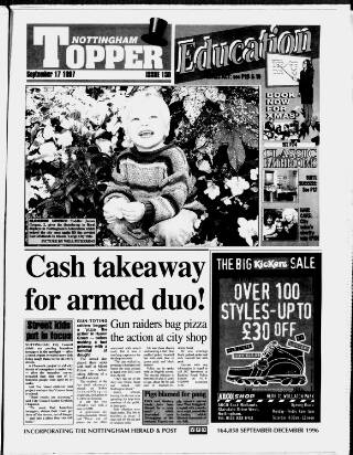 cover page of Nottingham & Long Eaton Topper published on September 17, 1997