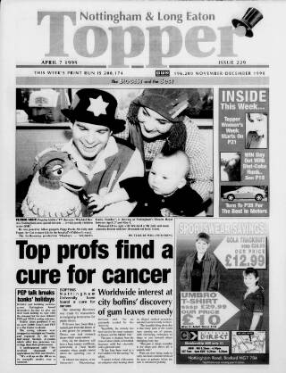 cover page of Nottingham & Long Eaton Topper published on April 7, 1999
