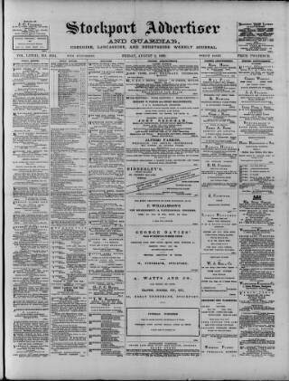 cover page of Stockport Advertiser and Guardian published on August 2, 1889