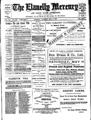 cover page of Llanelly Mercury published on May 4, 1899