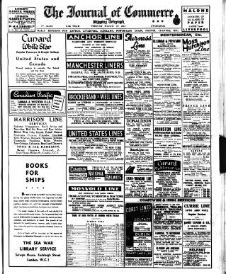cover page of Liverpool Journal of Commerce published on March 19, 1940