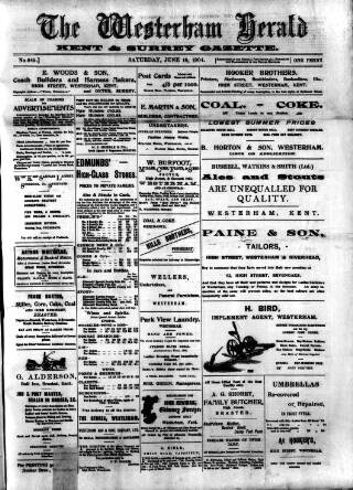 cover page of Westerham Herald published on June 18, 1904