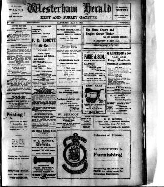 cover page of Westerham Herald published on May 2, 1931