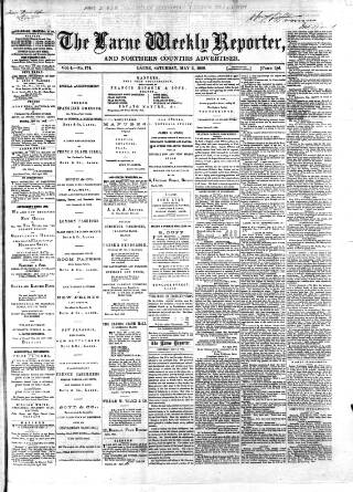cover page of Larne Reporter and Northern Counties Advertiser published on May 2, 1868
