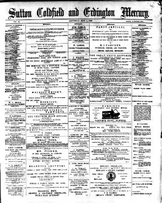 cover page of Sutton Coldfield and Erdington Mercury published on May 4, 1889