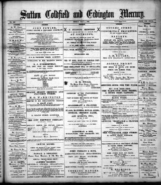 cover page of Sutton Coldfield and Erdington Mercury published on May 4, 1894