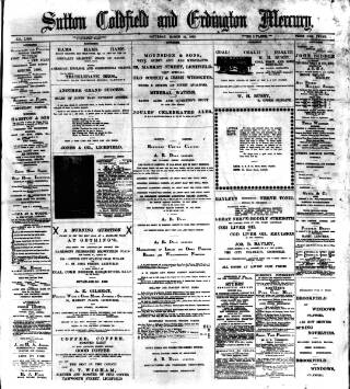 cover page of Sutton Coldfield and Erdington Mercury published on March 19, 1898