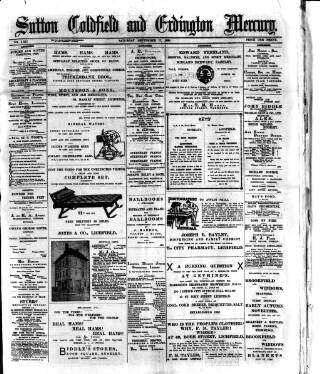 cover page of Sutton Coldfield and Erdington Mercury published on September 17, 1898