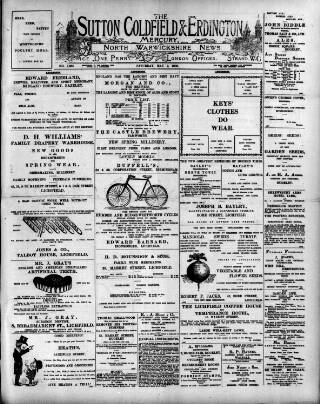 cover page of Sutton Coldfield and Erdington Mercury published on May 2, 1903