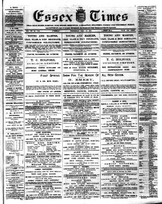 cover page of Essex Times published on June 18, 1884