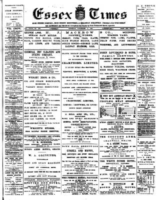 cover page of Essex Times published on September 17, 1898