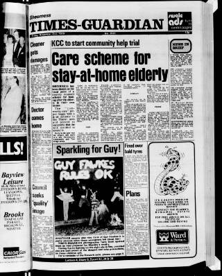 cover page of Sheerness Times Guardian published on November 2, 1979