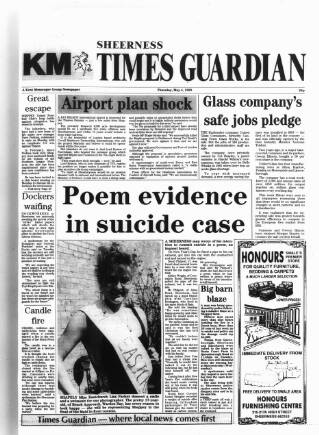 cover page of Sheerness Times Guardian published on May 4, 1989