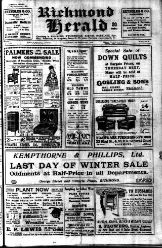 cover page of Richmond Herald published on February 2, 1929