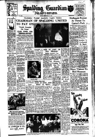 cover page of Spalding Guardian published on September 17, 1954