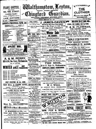 cover page of Walthamstow and Leyton Guardian published on February 2, 1900