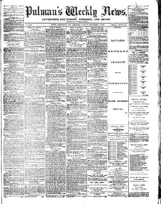 cover page of Pulman's Weekly News and Advertiser published on September 17, 1889