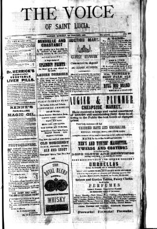cover page of Voice of St. Lucia published on February 2, 1889