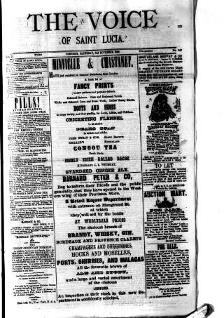 cover page of Voice of St. Lucia published on November 2, 1889