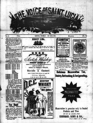 cover page of Voice of St. Lucia published on May 4, 1899