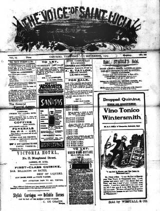 cover page of Voice of St. Lucia published on September 17, 1903