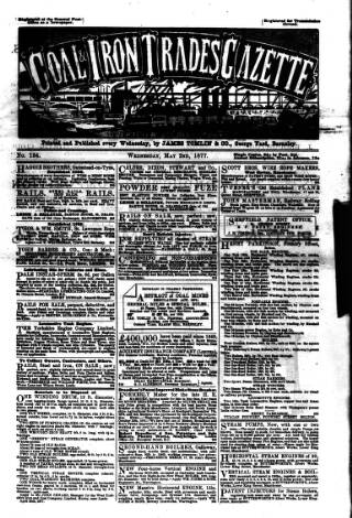 cover page of Midland & Northern Coal & Iron Trades Gazette published on May 2, 1877