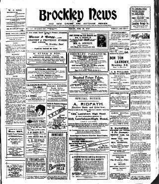 cover page of Brockley News published on June 18, 1915