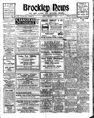 cover page of Brockley News published on February 2, 1917