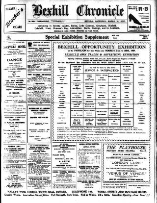 cover page of Bexhill-on-Sea Chronicle published on March 19, 1927